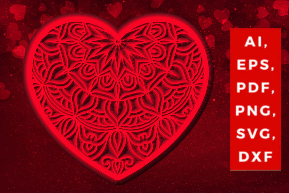 Download Layered 3D Valentine Hearts Design SVG, - Hearts Collection