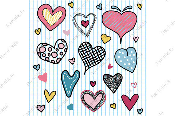 Download Valentine's Day Hearts Love Doodles - Hearts Collection