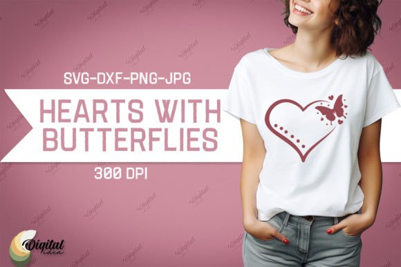 Download Valentine Hearts with Butterflies SVG - Hearts Collection