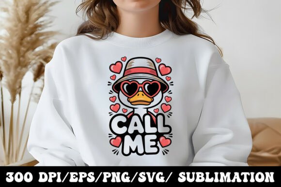 Download Funny Romantic Duck Cartoon with Hearts - Hearts Collection
