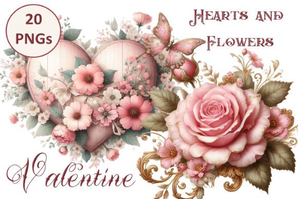 Download Valentine Hearts and Flowers Clipart - Hearts Collection