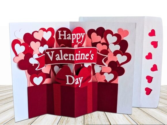 Download Valentine Hearts Pop Up Card - Hearts Collection