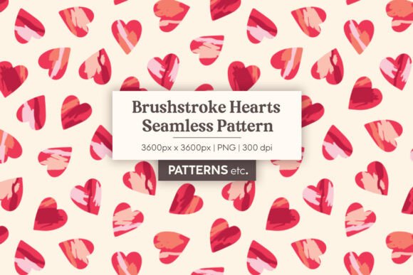 Download Brushstroke Valentine Hearts Pattern - Hearts Collection
