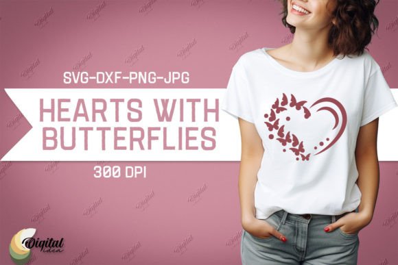 Download Valentine Hearts with Butterflies SVG - Hearts Collection
